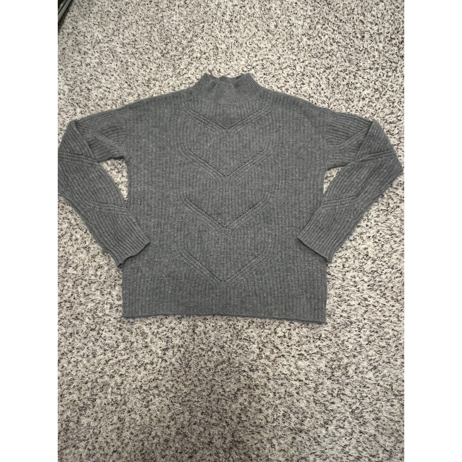 $498 C By Bloomingdale's New Womens Oversizedgray Long-Sleeve Cashmere Sweater S
